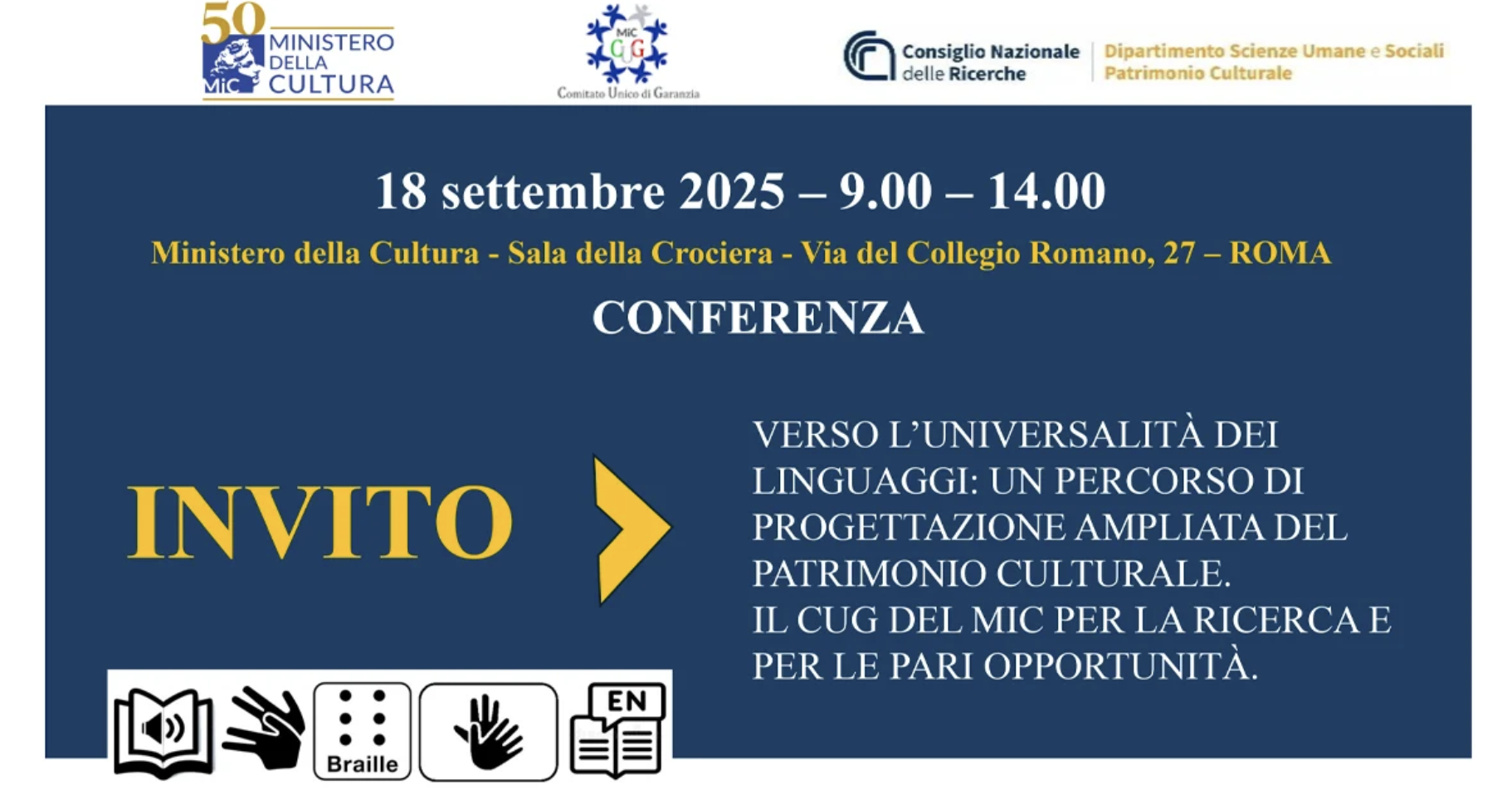 Verso l’universalità dei linguaggi: un percorso di progettazione ampliata del patrimonio culturale. Il CUG del MIC per la ricerca e per le pari opportunità